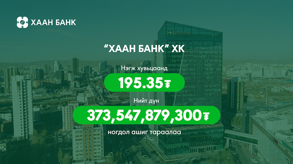 “ХААН Банк” ХК хувьцаа эзэмшигчдэдээ ногдол ашиг тараалаа