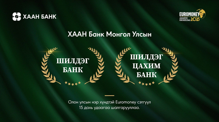 “Euromoney” сэтгүүл ХААН Банкийг “Монгол Улсын шилдэг банк”-аар тодрууллаа